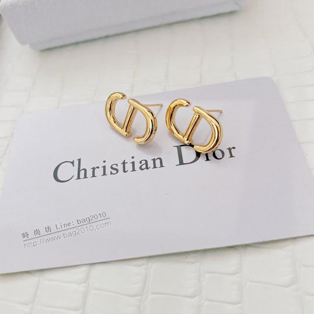 Dior飾品 迪奧經典熱銷款復古銅色耳環 經典款金色耳釘  zgd1266